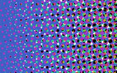 a background of flase coloured overlapping halftone circles