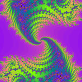 an infinite repeating fractal patter with rainbow colours