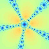 a 5th order fractal pattern with organic lines and a graduated green and yellow background