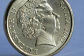 queen elizibath II's head on an australian dollar coin