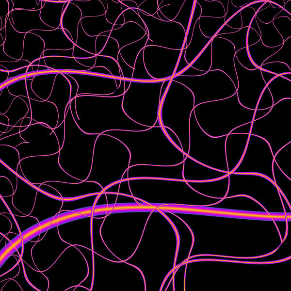 a background of various thicknesses of pink curved lines