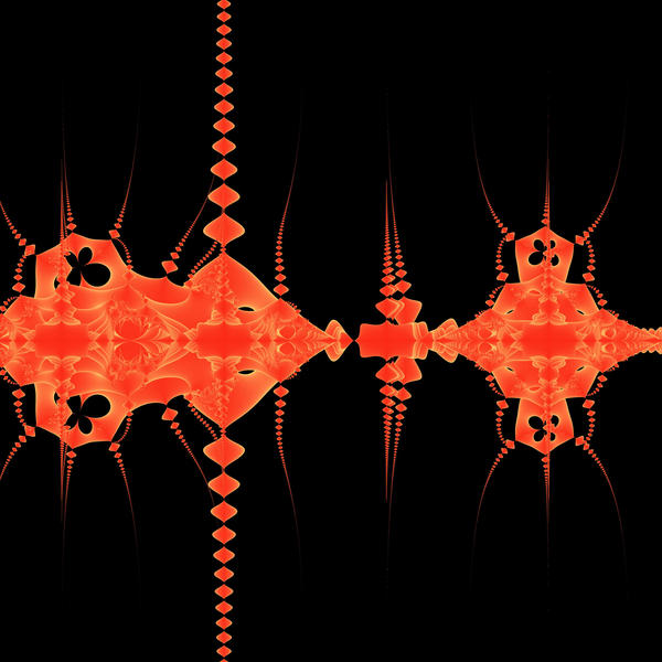 a futuristic fractal background with red twisted lines