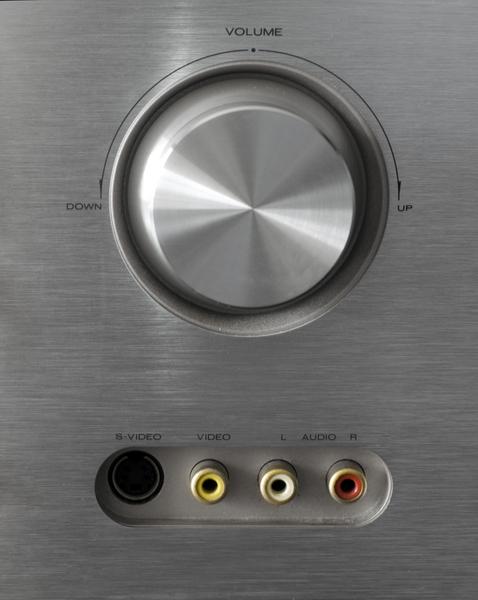 PCA (Phono) Audio and Video inputs on a home entertainment amplifier