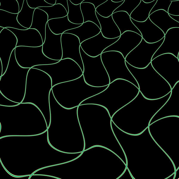 a computer generated background of wavy green lines on a black backdrop