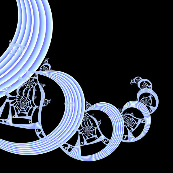 a spiral pattern of repeated and varying sized curves