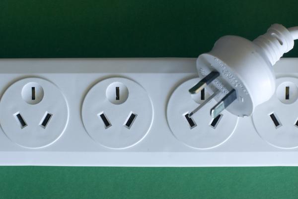 Australian and New Zealand three pin mains 230v power socket board and plug