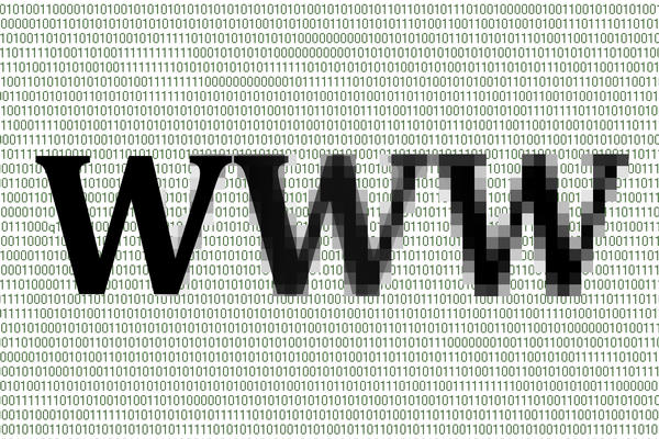 the letters www (world wide web) on a background of digital 1's and 0's