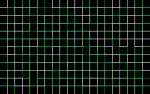 a square grid pattern with various coloured green and white lines