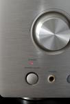 Close up on the front of a home entertainment sound system amplifier reciever