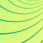 a pattern of curved green lines