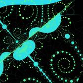 fractal pattern composed of spiraling spots reminicent of 1960's pattern