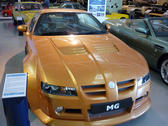 editorial use: an MG c-power 5V car on display in a museum