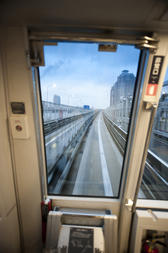 a view from the Odaiba Tokyo Waterfront New Transit Waterfront Line
