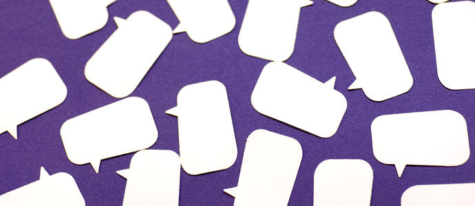 random thoughts a random arrangement of speech bubble shapes cut out of paper